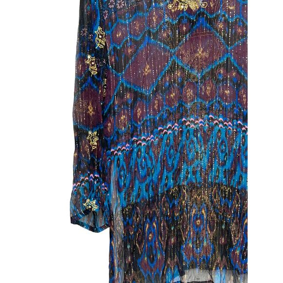 z.b.d Designs Bling Bling Bathing Suit Cover up Size 12 Silk Blend - Picture 6 of 8